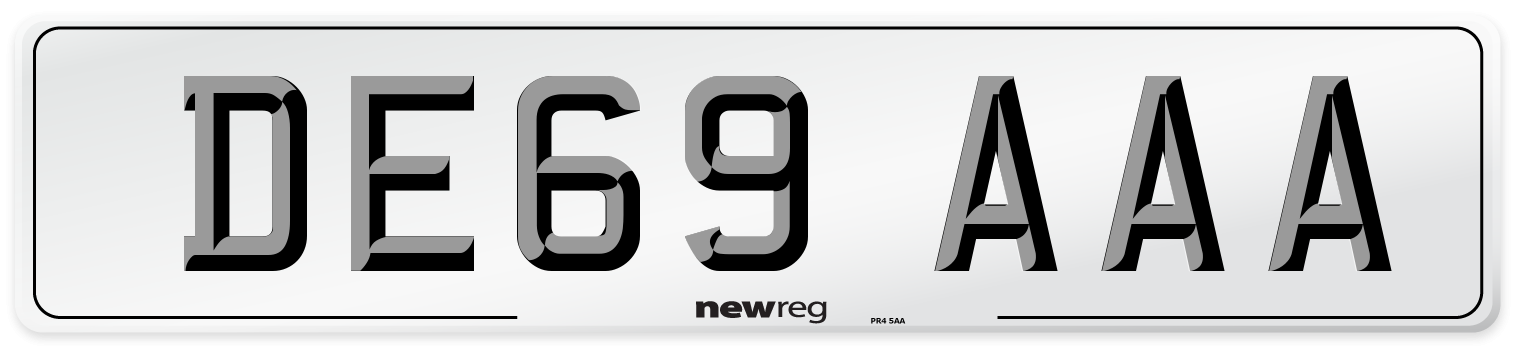 DE69 AAA Number Plate from New Reg